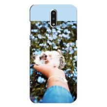 Чехлы с изображением разных животных для Nokia 2.3 (Ежик на руках)