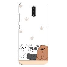 Чехлы с изображением разных животных для Nokia 2.3 (Удивленные медвеженки)