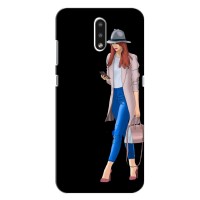 Чехол с картинкой Модные Девчонки Nokia 2.3 – Девушка со смартфоном