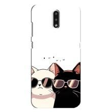 Чехол с рисунком кот на Nokia 2.3 – Коты в очках