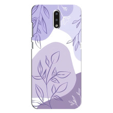 Силконовий чохол з принтом в квітах на Nokia 2.3 – Фіолетовий дизайн