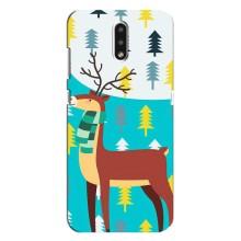 Силиконовый бампер с картинкой животных для Nokia 2.3 (Олень с шарфом)