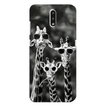 Силіконовий чохол з КАРТИНКАМИ літо для Nokia 2.3 (AlphaPrint) (Жирафи в окулярах)