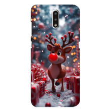 Яскравий чохол для Nokia 2.3 з Зимові Оленята – Олень серед подарунків