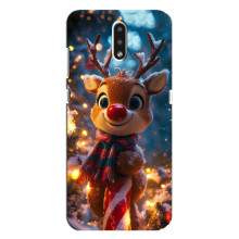 Яскравий чохол для Nokia 2.3 з Зимові Оленята – Олень з шарфом