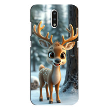 Яскравий чохол для Nokia 2.3 з Зимові Оленята – Оленятко в лісі