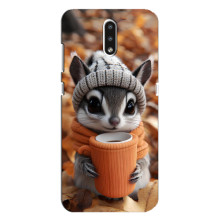 Печатный чехол «Зверята с кофе» для Nokia 2.3