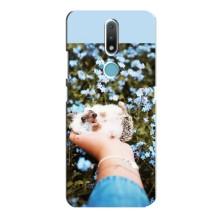 Чохли з зображенням різних тварин на Nokia 2.4 (Їжачок в руці)