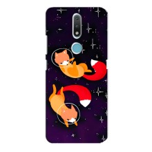 Чехлы с картинкой Лисички для Nokia 2.4 (VPrint) (Лисички космонавты)