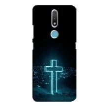Чехол для Nokia 2.4 (AlphaPrint) - (Христианские) (Крест и город)