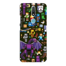 Чехол Майнкрафт на Nokia 2.4 (AlphaPrint) Minecraft (Коллаж Майнкрафт)