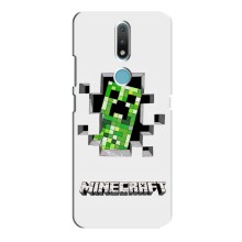 Чехол Майнкрафт на Nokia 2.4 (AlphaPrint) Minecraft (крипер Майнкрафт)