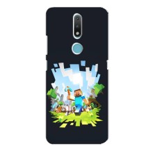Чехол Майнкрафт на Nokia 2.4 (AlphaPrint) Minecraft (персонажи Minecraft)