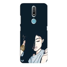 Чехол с печатью для Nokia 2.4 - (Мода) (AlphaPrint) (Красивая девочка)