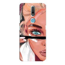 Чехол с печатью для Nokia 2.4 - (Мода) (AlphaPrint) (Макияж)