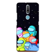 Чехол Амонг Ас для Nokia 2.4 (AlphaPrint) (Скины в космосе)