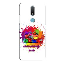 Чехол Амонг Ас для Nokia 2.4 (AlphaPrint) (Яркий АмонгАс)