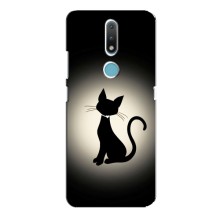 Чохол з принтом для Nokia 2.4 (AlphaPrint) Модні коти (Силует котика)