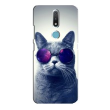 Чохол з принтом для Nokia 2.4 (AlphaPrint) Модні коти (Стильний кіт)
