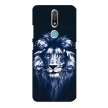 Чехол со Львом для Nokia 2.4 (VPrint) (Синий Лев)