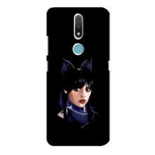 Чехлы Венсдей на Nokia 2.4 Уэнсдей (AlphaPrint) (серьезная Уэнздей)
