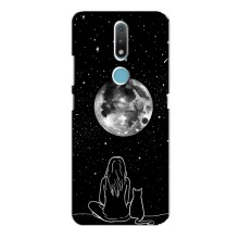 Чохол з малюнком кіт на Nokia 2.4 (Дівчина з котом)