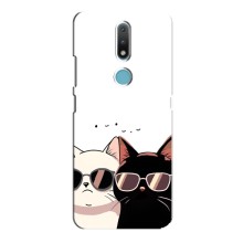 Чохол з малюнком кіт на Nokia 2.4 (Коти в окулярах)