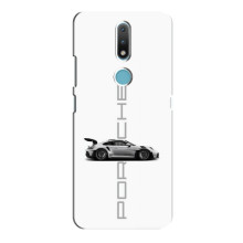 Чохол з авто Порше для Nokia 2.4 – білий порше