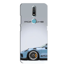 Чохол з авто Порше для Nokia 2.4 – Блакитний Порше