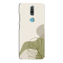 Силиконовый чехол с принтом в цветах на Nokia 2.4 (Монстера зелёная)