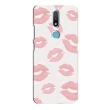 Чехол с розовым рисунком для Nokia 2.4 (Розовые губы)