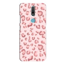 Чехол с розовым рисунком для Nokia 2.4 (Розовый леопард)