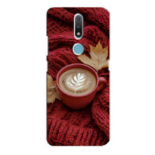 Чехол с уникальным дизайном «Осень с кофе» для Nokia 2.4 – Кофе на пледе