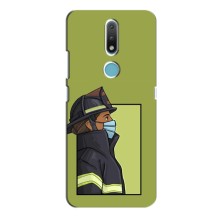 Силиконовый бампер (Работники) на Nokia 2.4 – Пожарник