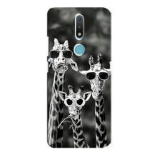 Силиконовый чехол с КАРТИНКАМИ лето для Nokia 2.4 (AlphaPrint) (Жирафы в очках)