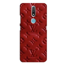 Текстурный Чехол Louis Vuitton для Нокиа 2.4 (Красный ЛВ)