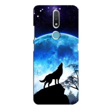 Защитные чехлы для Нокиа 2.4 (AlphaPrint) (ХИТ продаж) ВОЛК (Волк на луну)