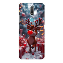 Яскравий чохол для Nokia 2.4 з Зимові Оленята – Олень серед подарунків
