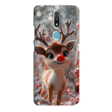 Яскравий чохол для Nokia 2.4 з Зимові Оленята