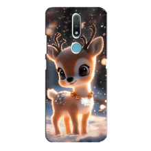 Яскравий чохол для Nokia 2.4 з Зимові Оленята – Оленятко