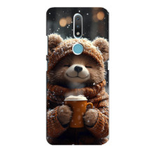Друкований чохол 'Звірята з кавою' для Nokia 2.4 – Мішка з кавою