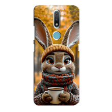Друкований чохол 'Звірята з кавою' для Nokia 2.4 – Зайчик з кавою