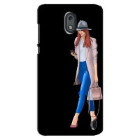 Чехол с картинкой Модные Девчонки Nokia 2 (Девушка со смартфоном)