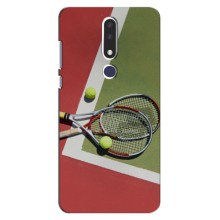 Чехлы с принтом Спортивная тематика для Nokia 3.1 Plus, 3 Plus 2018 (Ракетки теннис)