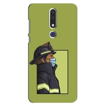 Силиконовый бампер (Работники) на Nokia 3.1 Plus, 3 Plus 2018 (Пожарник)