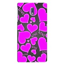 Чехлы для любимой на Нокиа 3.1 (VPrint) (Pink hearts)