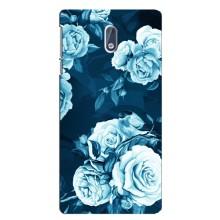 Чехлы (ART) Цветы на Nokia 3 (VPrint) (Голубые Бутоны)