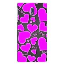 Чехлы для любимой на Нокиа 3 (VPrint) (Pink hearts)