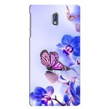 Чехлы с Цветами для Nokia 3 (VPrint) (Бабочка на цветочке)