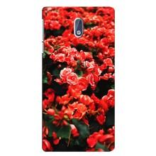 Чехлы с Цветами для Nokia 3 (VPrint) (Цветы красные)